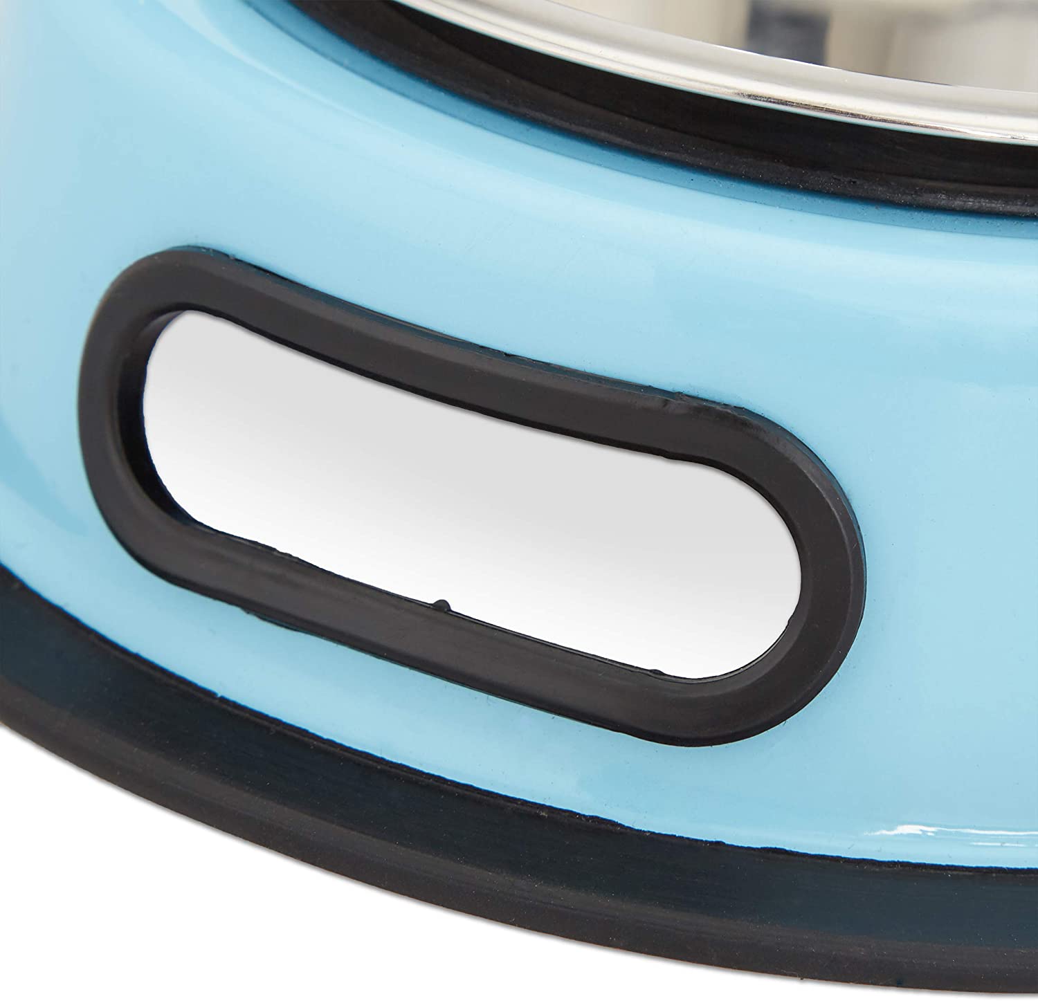 Relaxdays Βάση με 2 Μπολ 200ml από Ανοξείδωτο Ατσάλι - Blue - 4052025208462