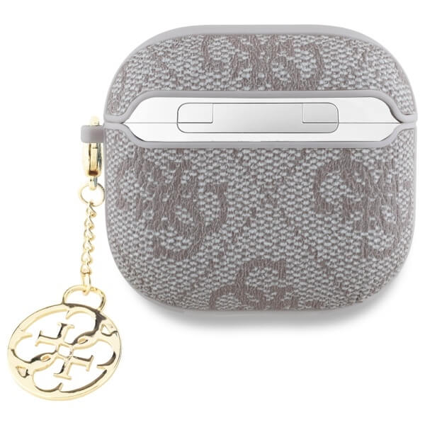 Guess AirPods 4 Θήκη με Επένδυση Συνθετικού Δέρματος - 4G Charm Collection - Pink