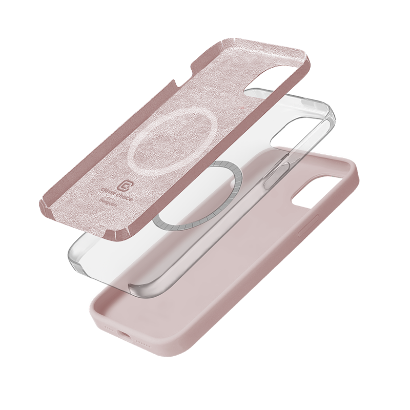 Crong iPhone 13 / iPhone 14 Color Cover Magnetic - Θήκη Σιλικόνης με MagSafe - Sand Pink