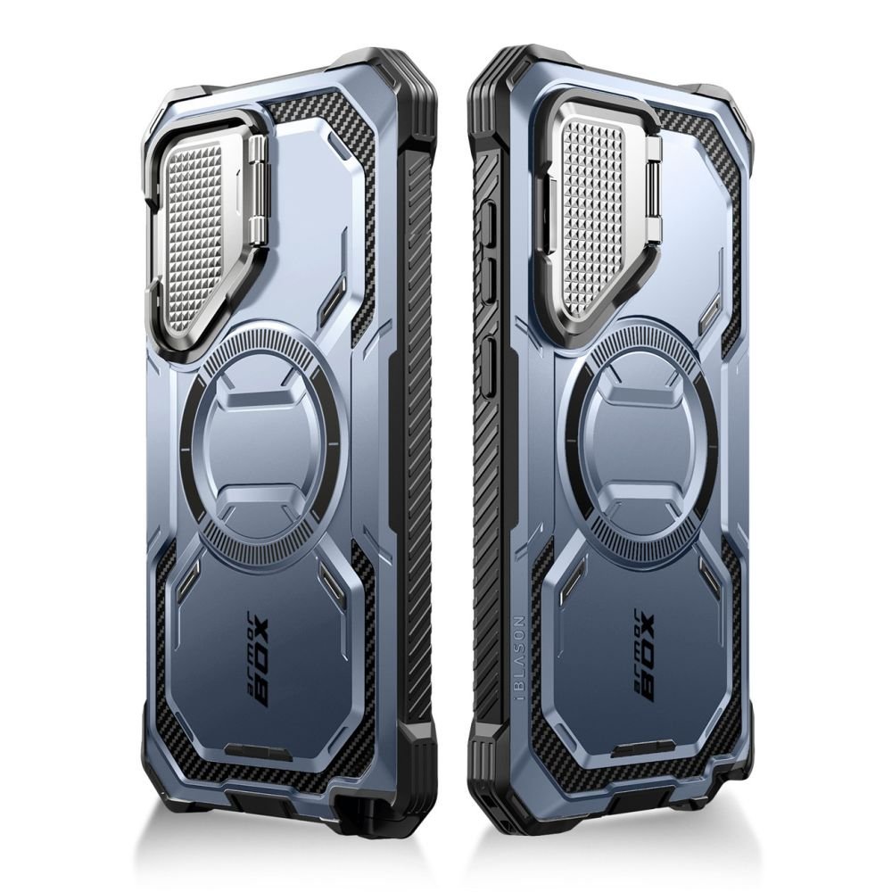 Supcase Samsung Galaxy S24 Ultra Armorbox Magsafe Σκληρή Θήκη με Προστασία Οθόνης και Κάλυμμα Κάμερας / Stand - Blue