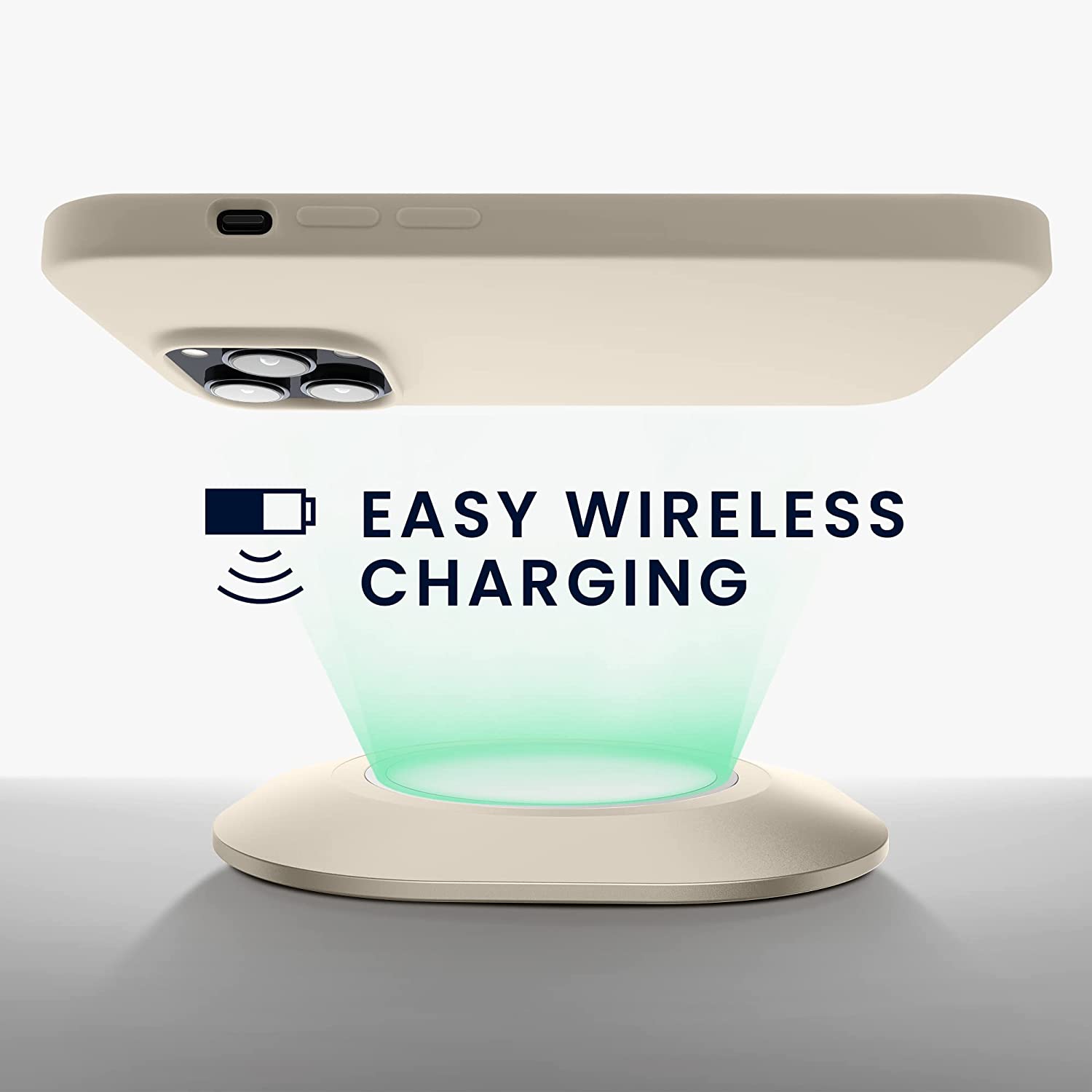 KW iPhone 14 Pro Θήκη Σιλικόνης TPU - Cream - 59073.16