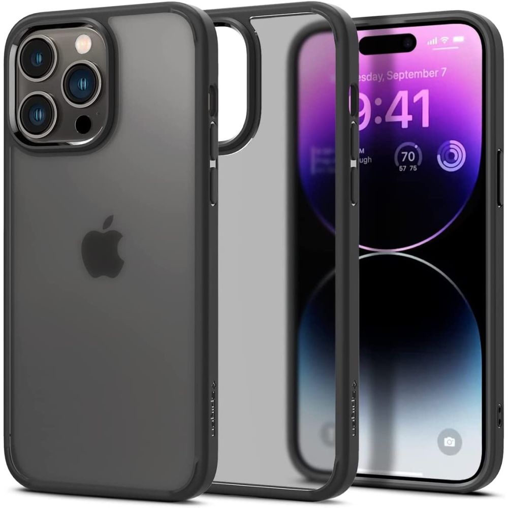 Spigen iPhone 14 Pro Max Ultra Hybrid Σκληρή Θήκη με Πλαίσιο Σιλικόνης - Frost Black