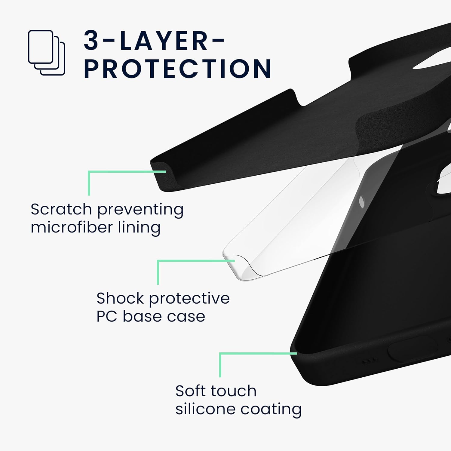 KW iPhone 16 Pro Θήκη Σιλικόνης Rubberized TPU - Black