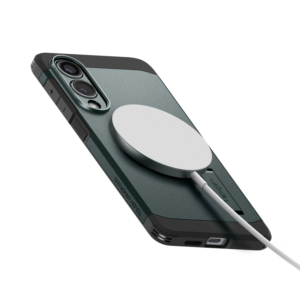 Spigen Samsung Galaxy S25 Edge - Tough Armor Mag - Σκληρή Θήκη με MagSafe - Abyss Green