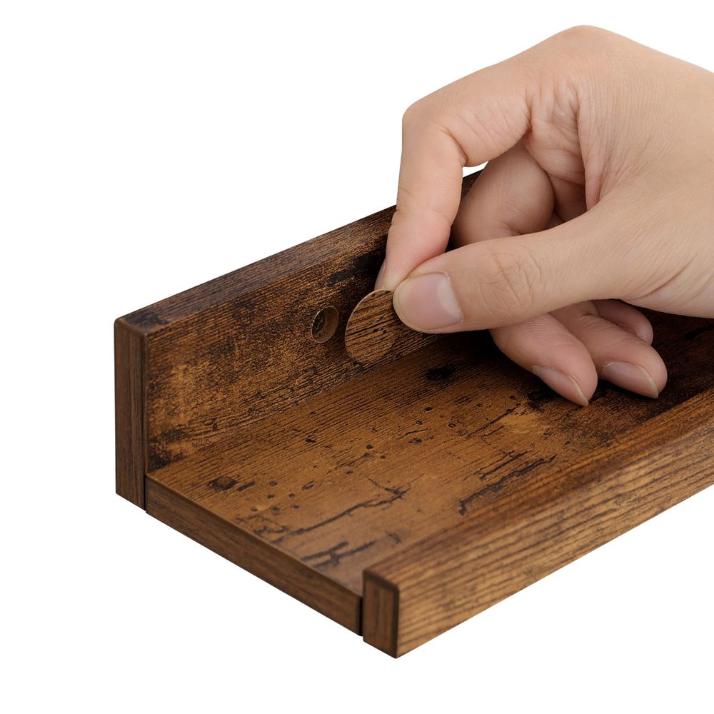 Vasagle Σετ με 3 Επιτοίχια Ράφια - 38 cm - Vintage Brown - LWS037X01