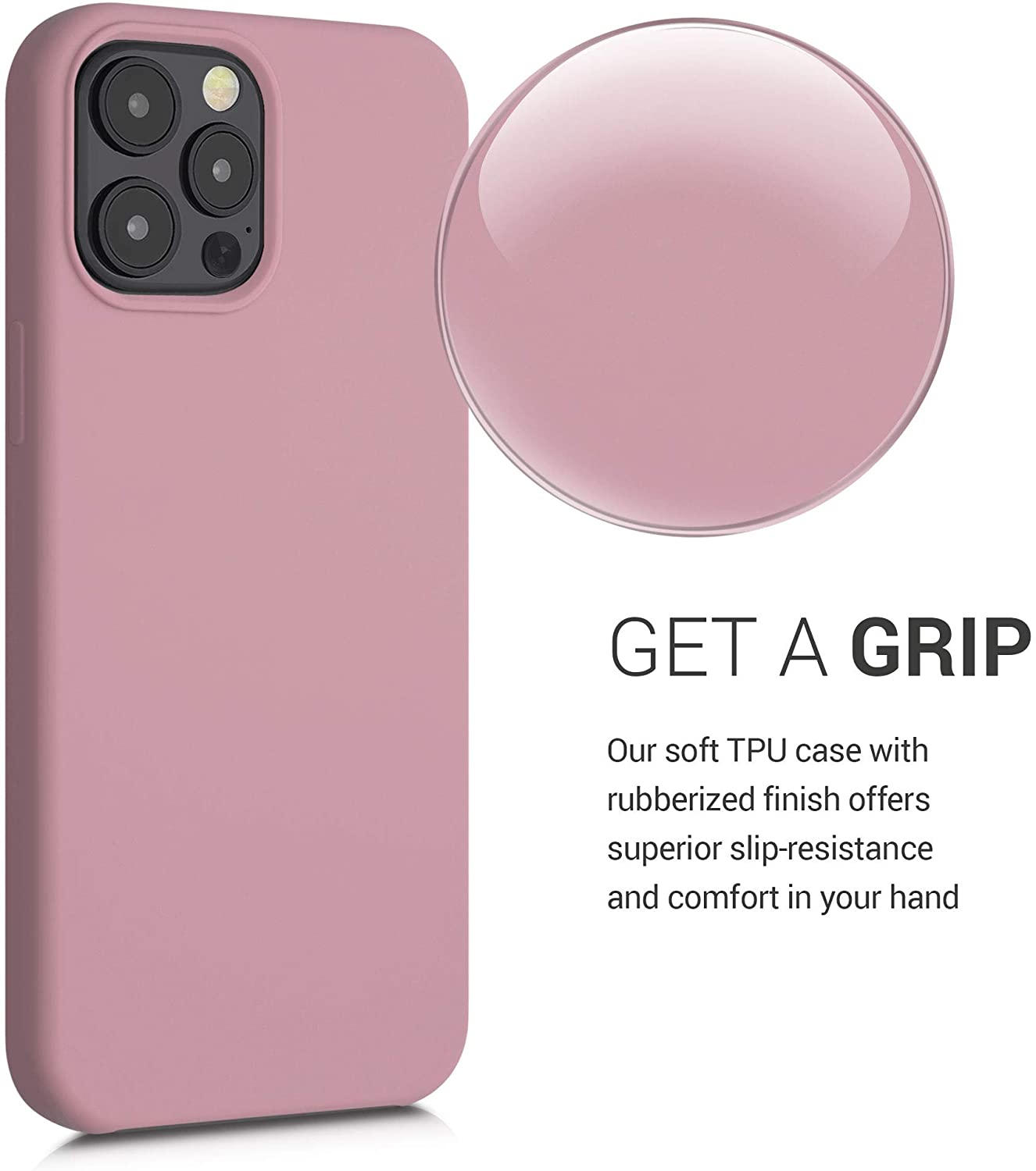 KW iPhone 12 / iPhone 12 Pro Θήκη Σιλικόνης Rubber TPU - Rose Tan - 52641.193