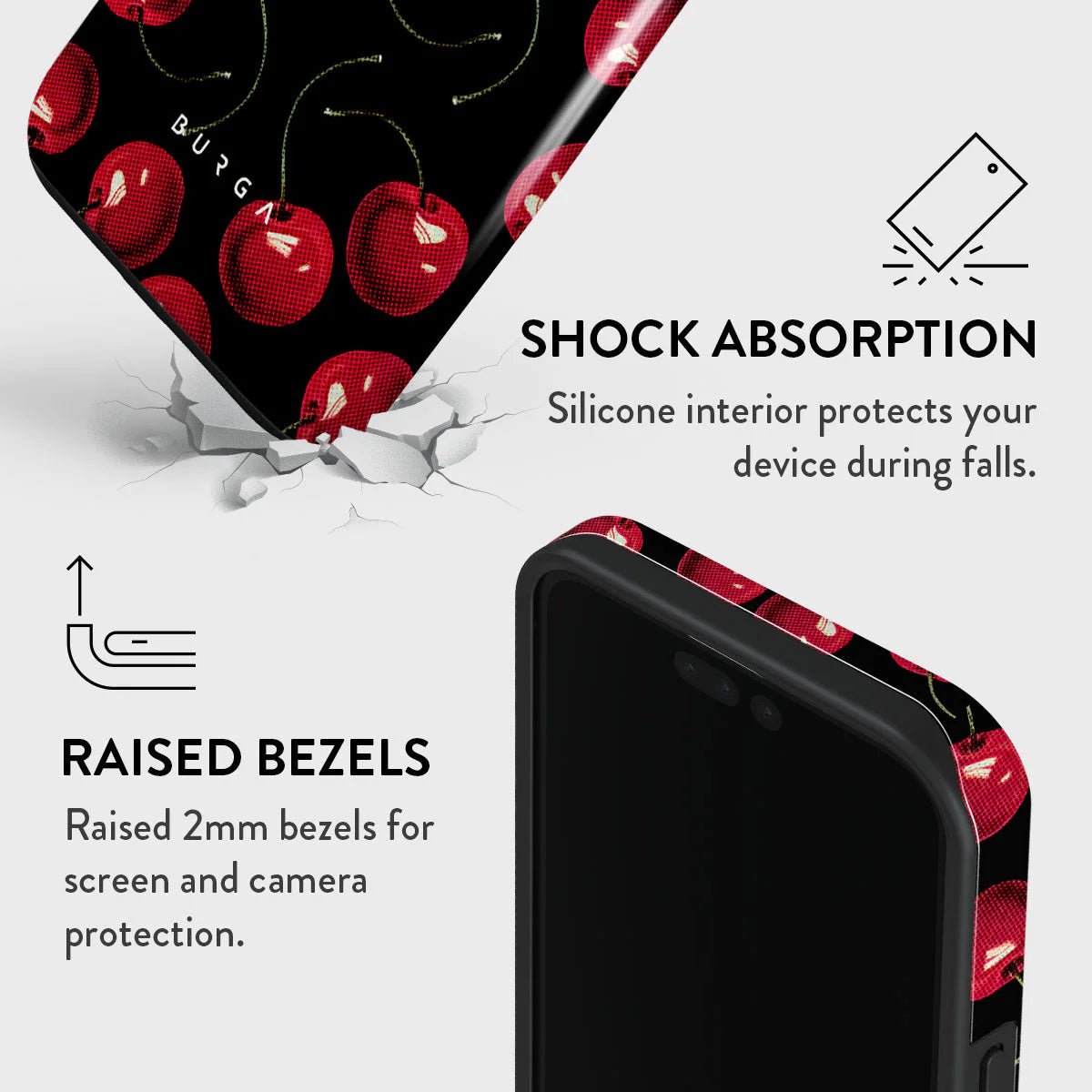 Burga iPhone 15 Pro Fashion Tough MagSafe Σκληρή Θήκη με MagSafe - Cherrybomb