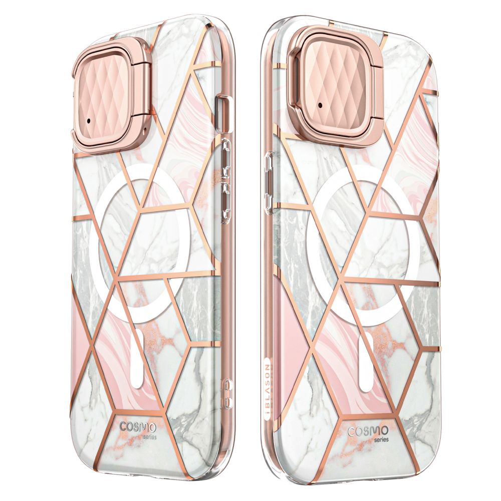 i - Blason iPhone 15 Cosmo Mag Σκληρή Θήκη με Προστασία Οθόνης / Κάμερας και Magsafe - Marble