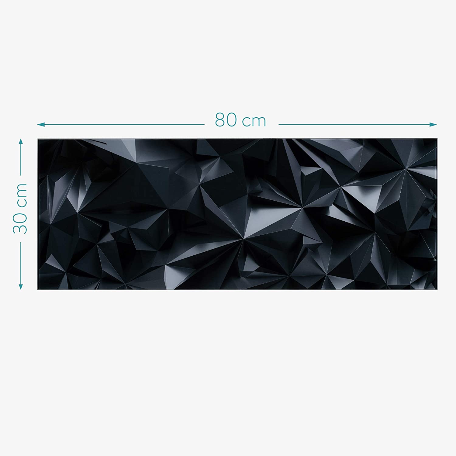 Navaris Μαγνητικός Γυάλινος Πίνακας - 80 x 30cm - Design Dark Stereoscopic - Black - 53031.01