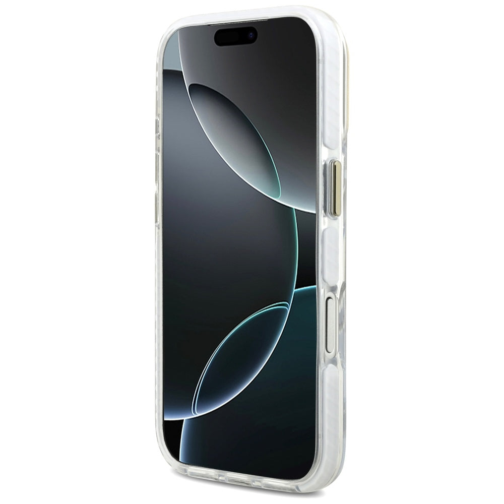 Lacoste iPhone 17 Pro - Shockproof Transparent Frosted Gold Logo MagSafe - Σκληρή Θήκη με Πλαίσιο Σιλικόνης - White