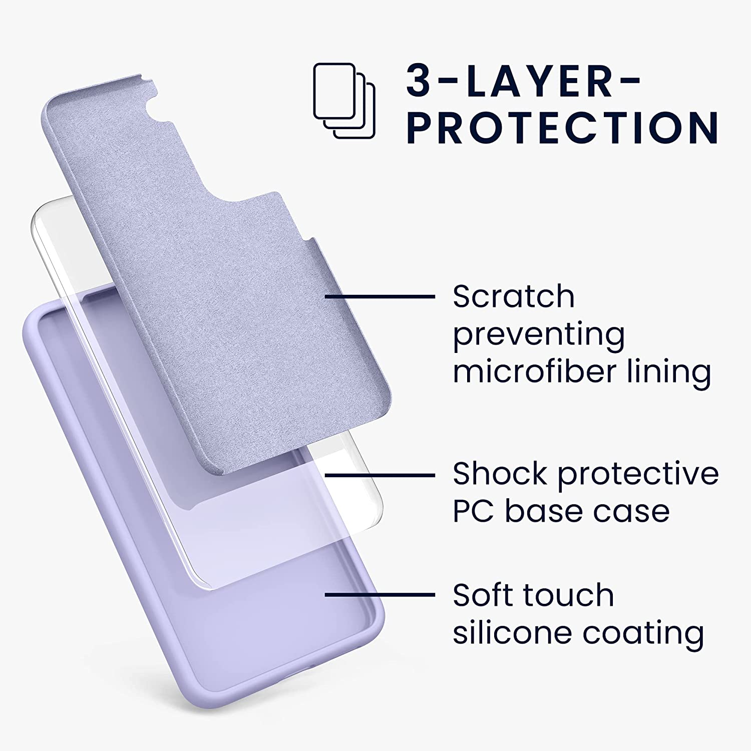 KW Samsung Galaxy S22 Θήκη Σιλικόνης Rubberized TPU - Pastel Lavender - 56756.139