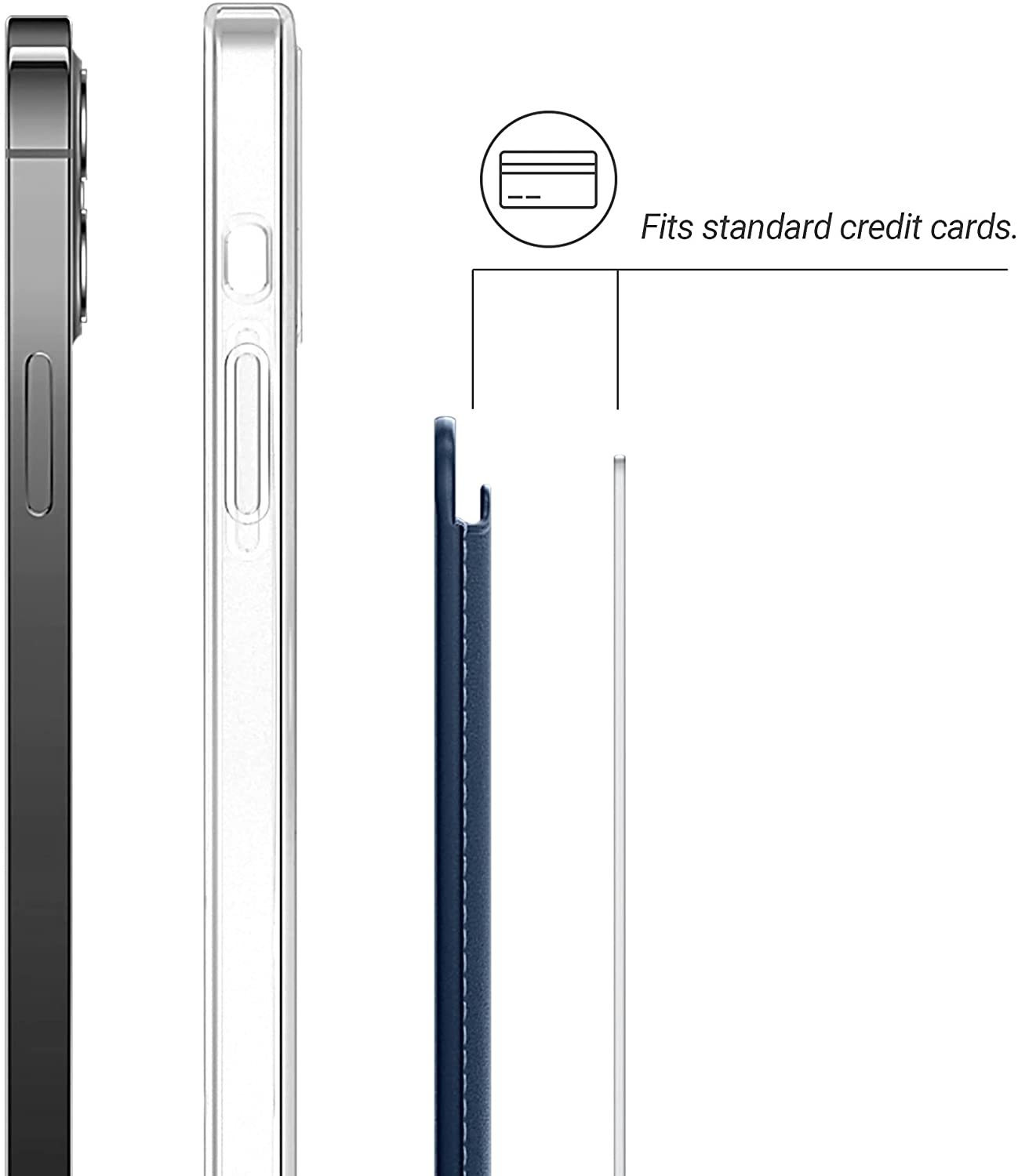 KW iPhone Θήκη από Συνθετικό Δέρμα για Πιστωτικές Κάρτες - Blue - 54606.17