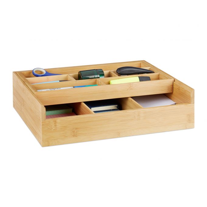 Relaxdays Κουτί Αποθήκευσης από Bamboo - Natural - 4052025246013
