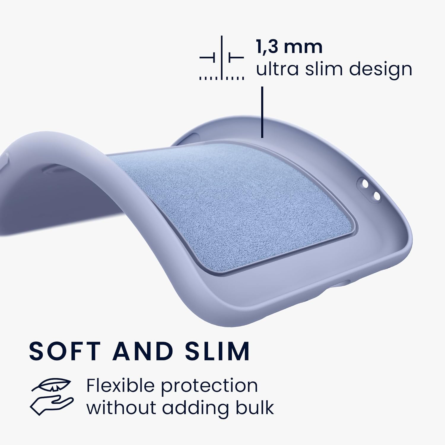 KW iPhone 16 Plus Θήκη Σιλικόνης TPU με Υποδοχή για Κάρτα - Lavender