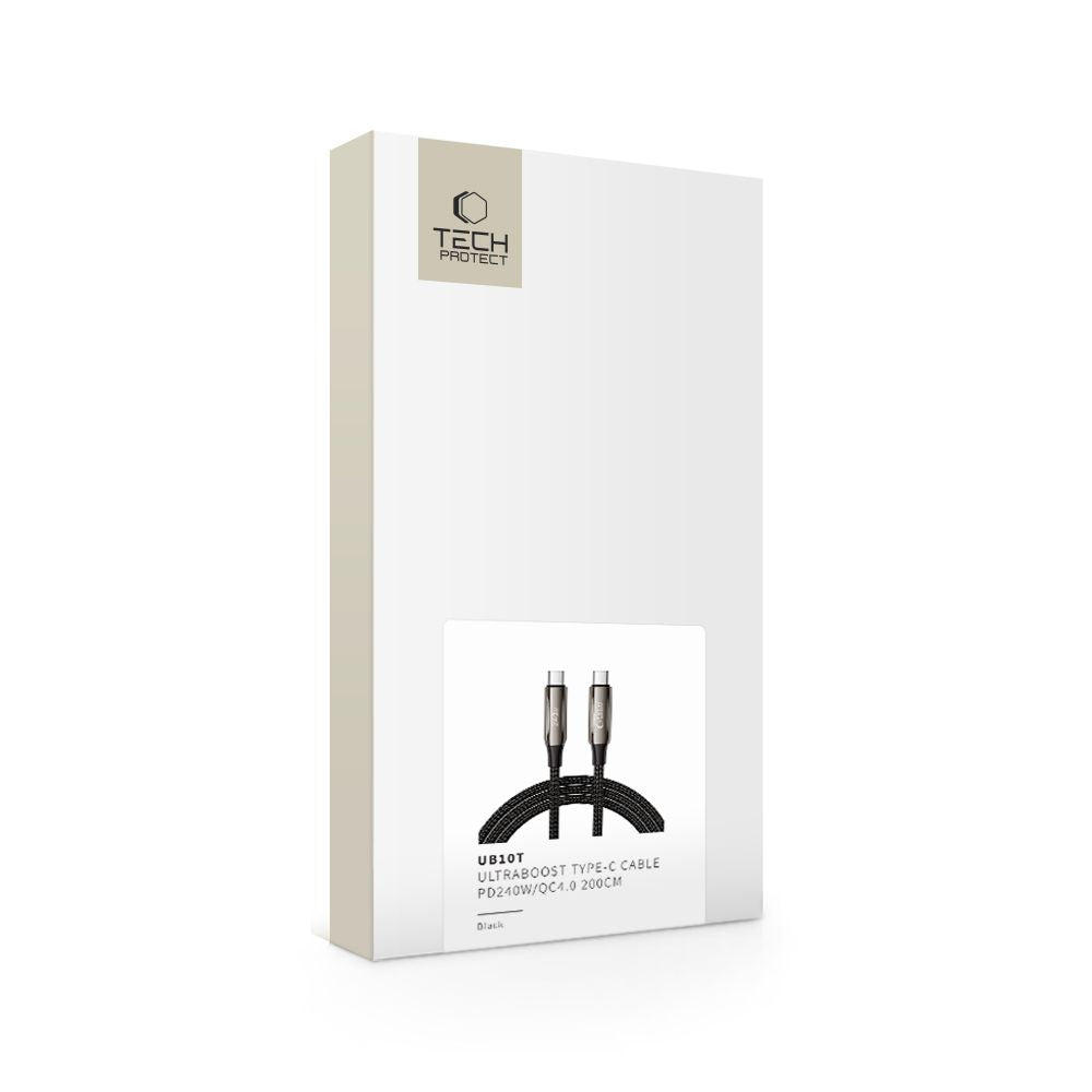 Tech-Protect UB10T UltraBoost PD240W QC4.0 - Καλώδιο Δεδομένων και Φόρτισης Type-C to Type-C - 2m - Black