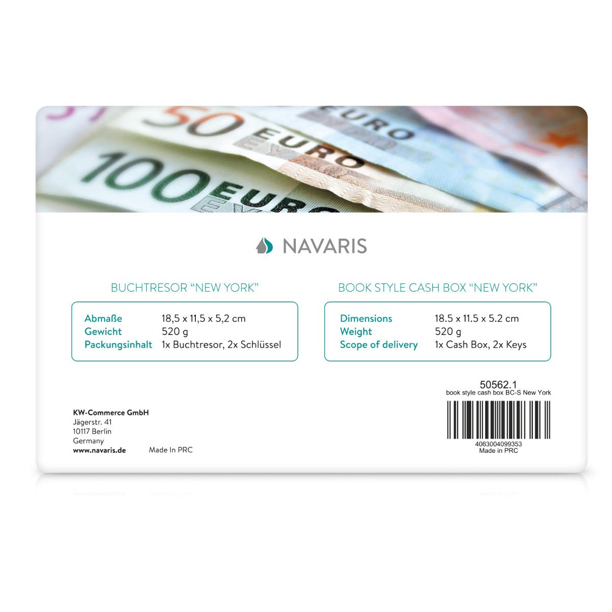 Navaris Βιβλίο Χρηματοκιβώτιο - Κρύπτη με Κλειδαριά - 18,5 x 11,5 x 5,2 εκ - Design New York - 50562.1