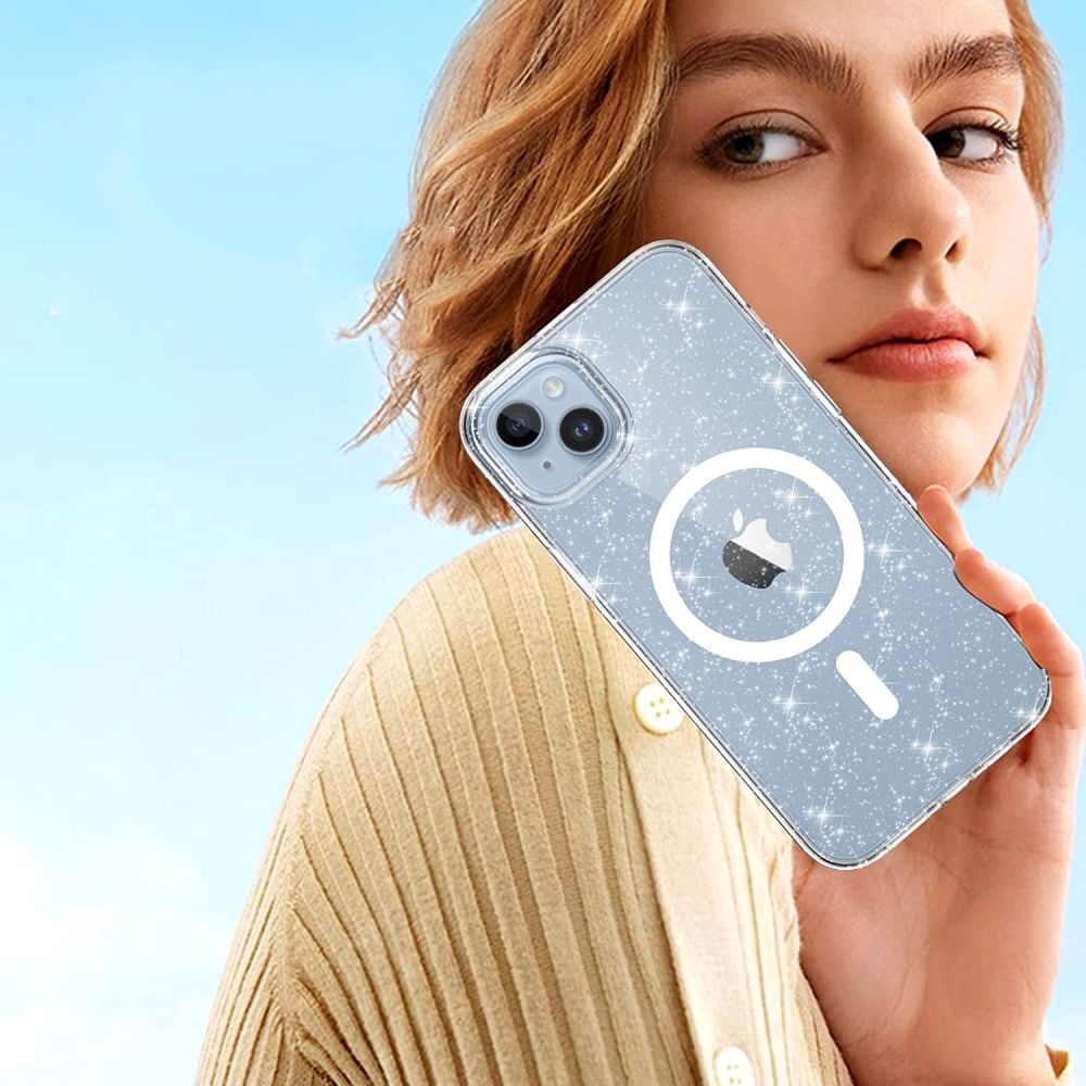 Tech - Protect iPhone 13 / 14 Flexair Hybrid MagSafe Σκληρή Θήκη με Πλαίσιο Σιλικόνης και MagSafe - Glitter