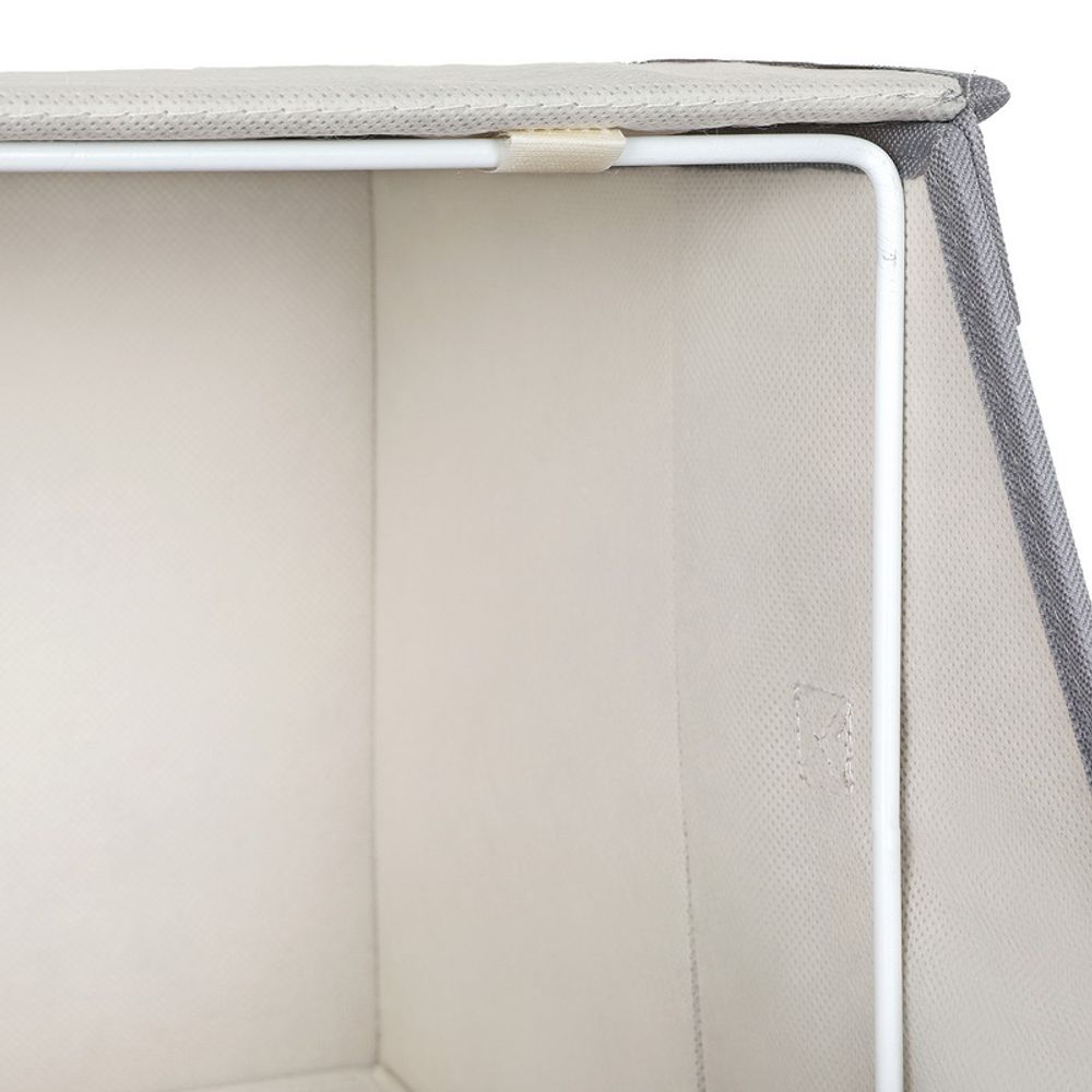 Songmics Σετ με 4 Στοιβαζόμενα Υφασμάτινα Κουτιά Αποθήκευσης με Μαγνητικό Καπάκι - Grey - RLB22GY