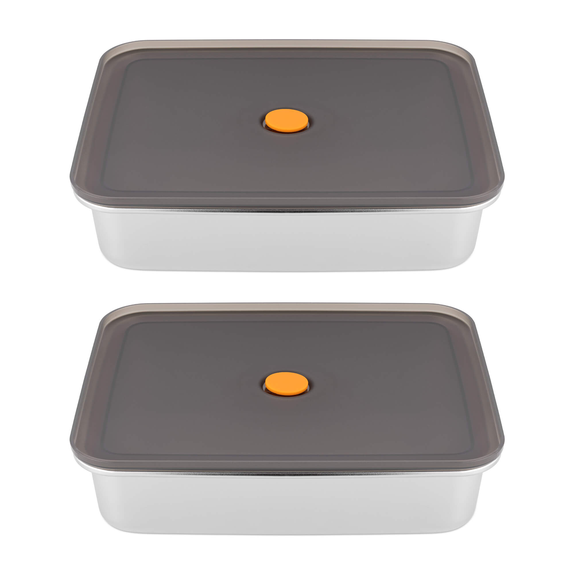 Navaris Σετ με 2 Δοχεία Μαριναρίσματος Φαγητού από Ανοξείδωτο Ατσάλι με Καπάκι Σιλικόνης - 56044.01