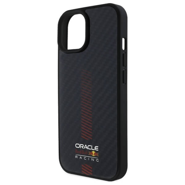 Red Bull iPhone 15 - Carbon Fiber Power Bar - MagSafe Σκληρή Θήκη με Πλαίσιο Σιλικόνης - Black - RBHMP15S24CFGSMK
