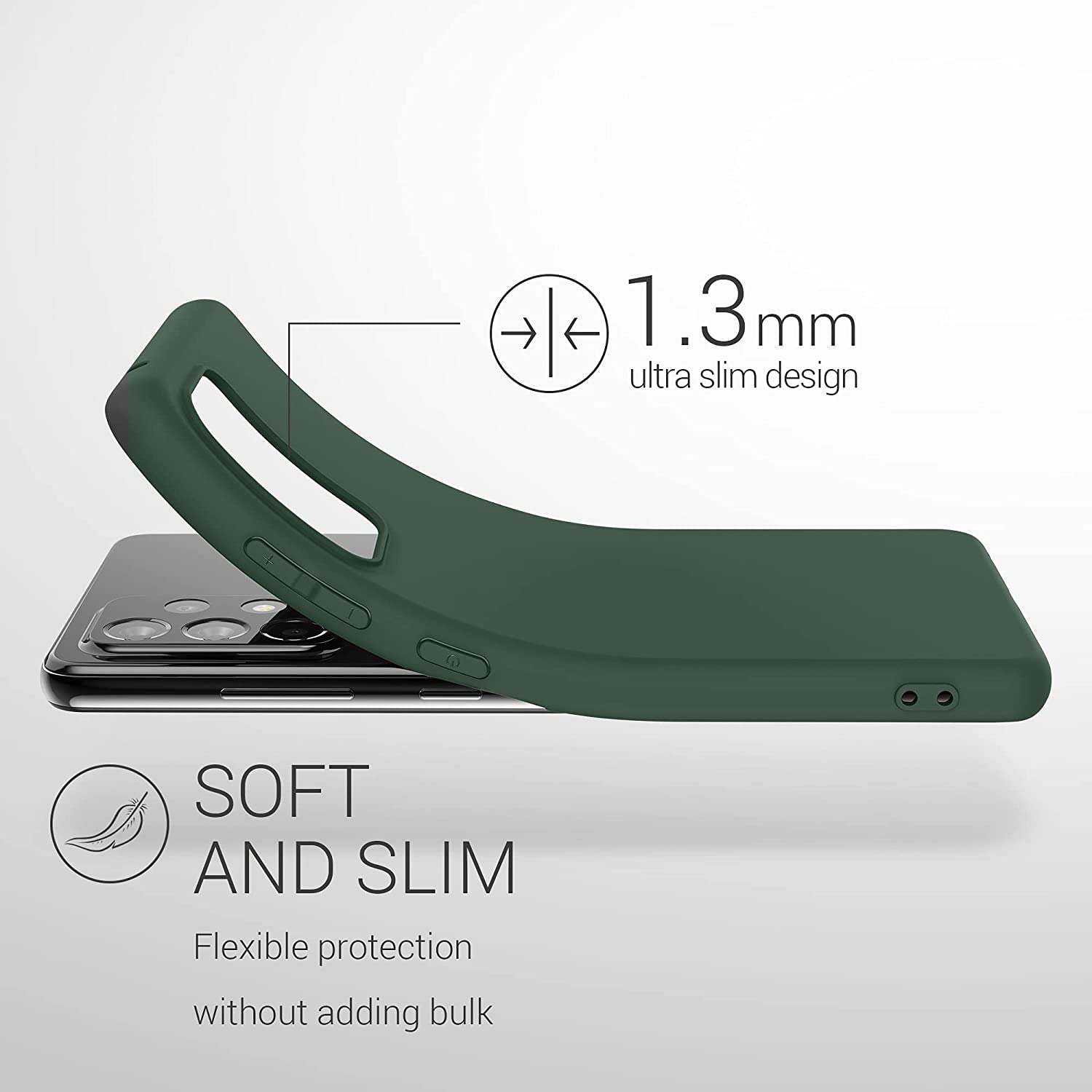 KW Samsung Galaxy A52 / A52 5G / A52s 5G Θήκη Σιλικόνης TPU - Moss Green - 54346.169