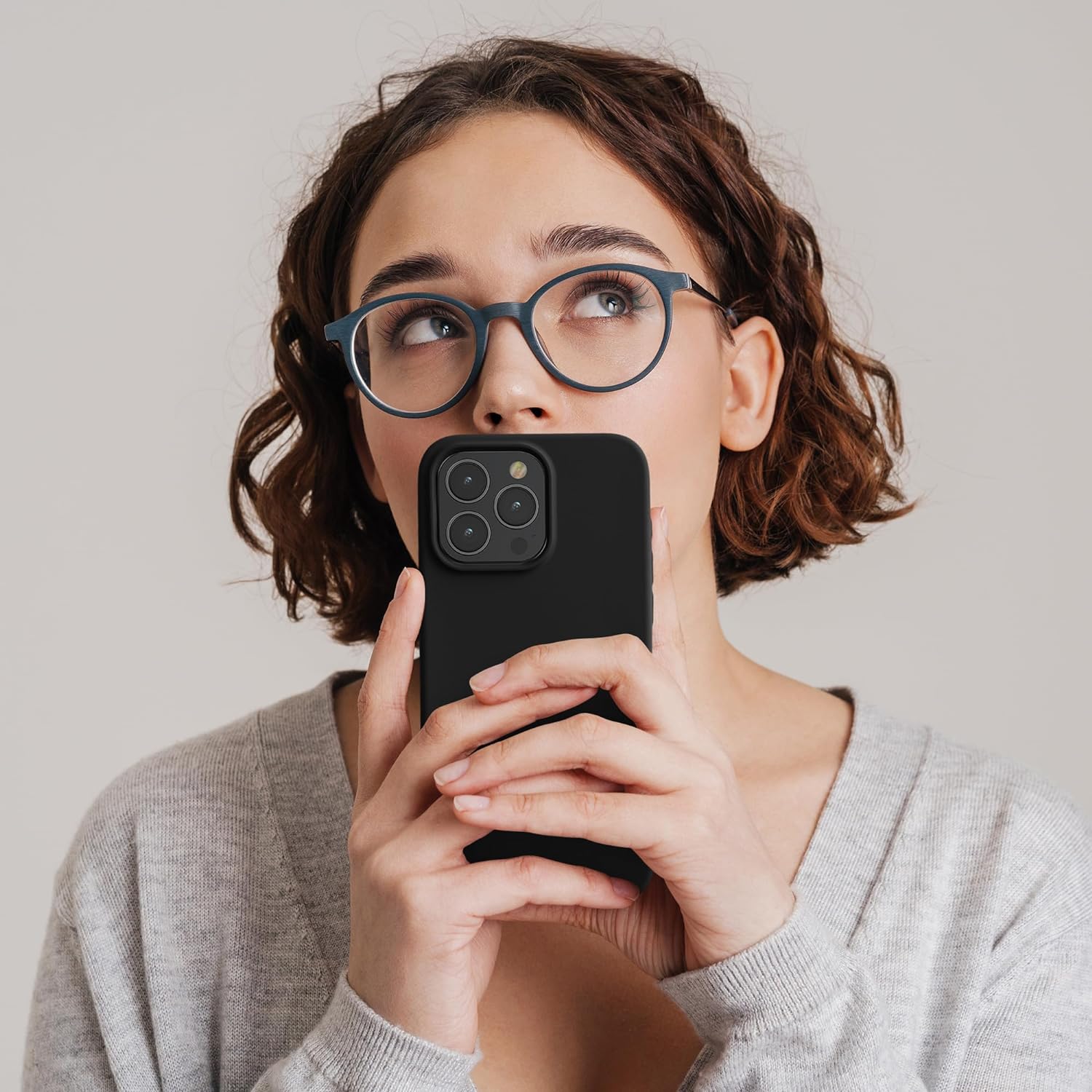 Kalibri iPhone 15 Pro Max Θήκη Σιλικόνης Rubberized TPU - Black