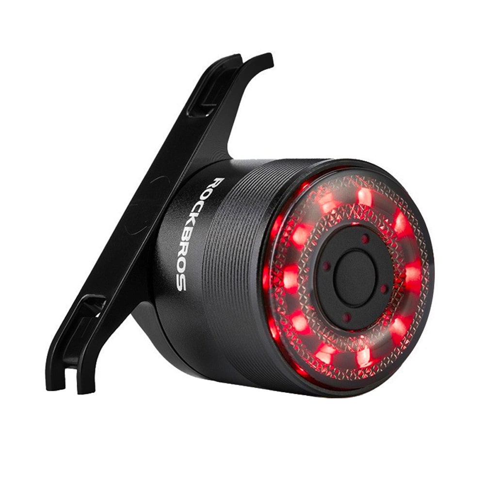 RockBros Q1 Επαναφορτιζόμενο Πίσω Φως Ποδηλάτου LED με 7 Χρώματα - Black