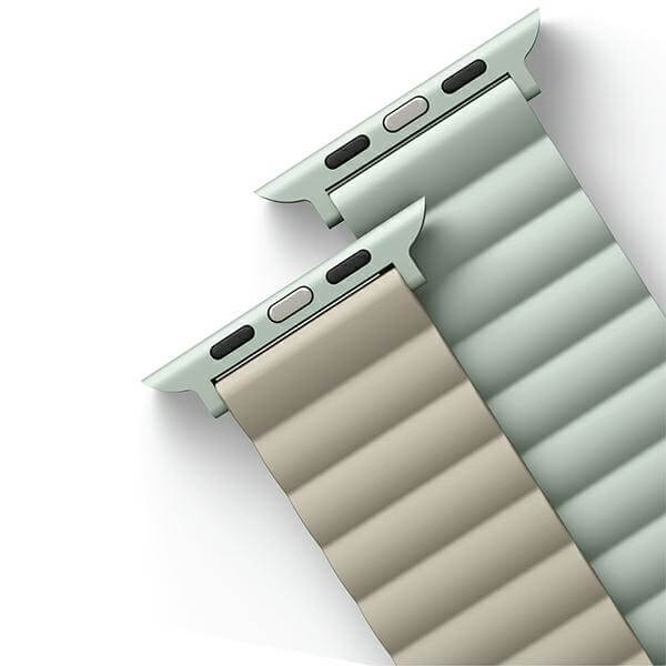 Uniq Λουράκι Apple Watch 2 / 3 / 4 / 5 / 6 / 7 / 8 / 9 / SE - 38 / 40 / 41 mm Revix Μαγνητικό Σιλικόνης Διπλής Όψης - Green / Beige