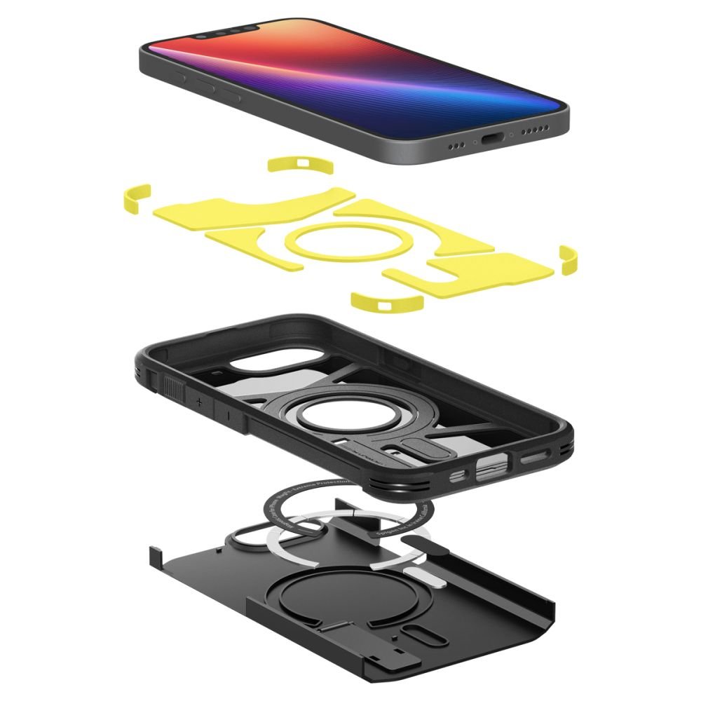 Spigen iPhone 16e Tough Armor Mag Σκληρή Θήκη με MagSafe - Black