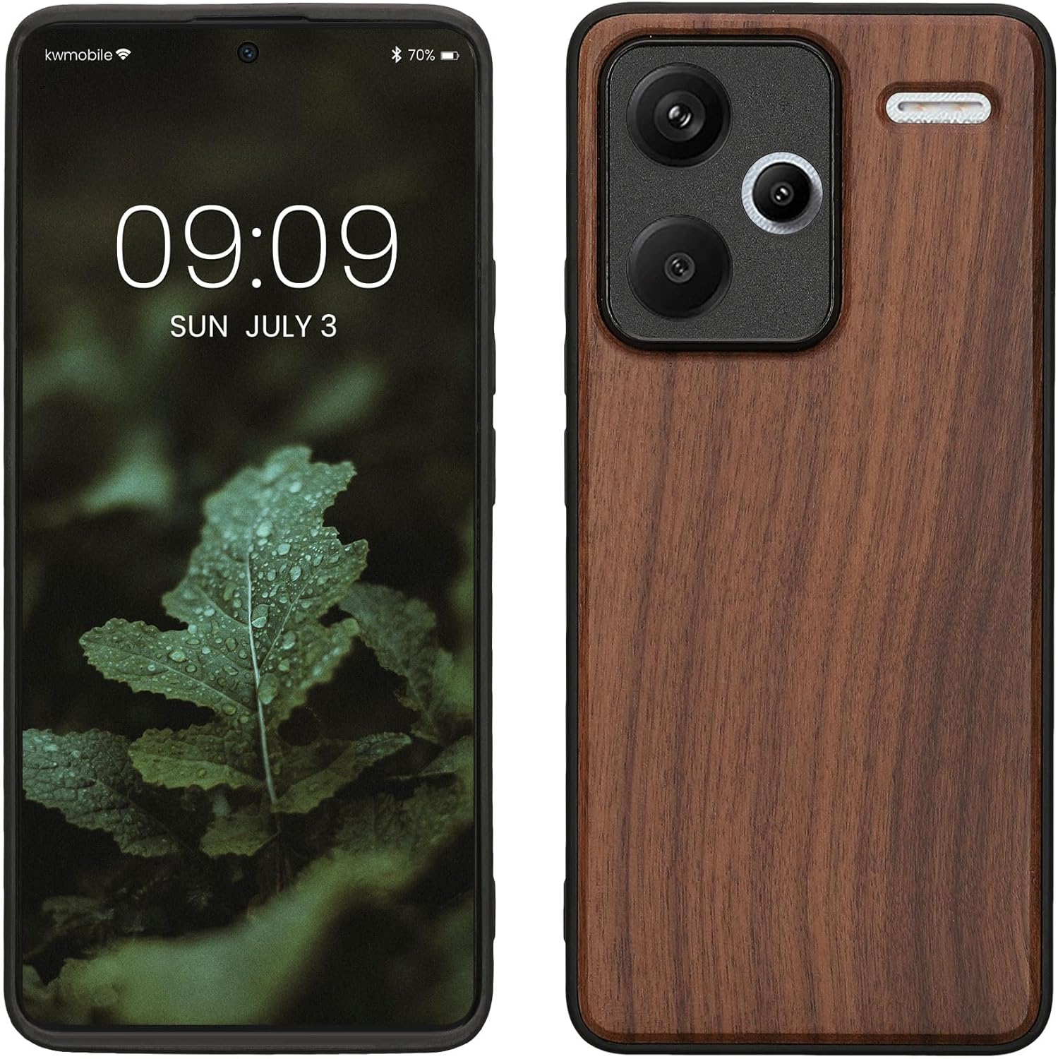 KW Xiaomi Redmi Note 13 Pro+ 5G Θήκη από Φυσικό Ξύλο - Dark Brown