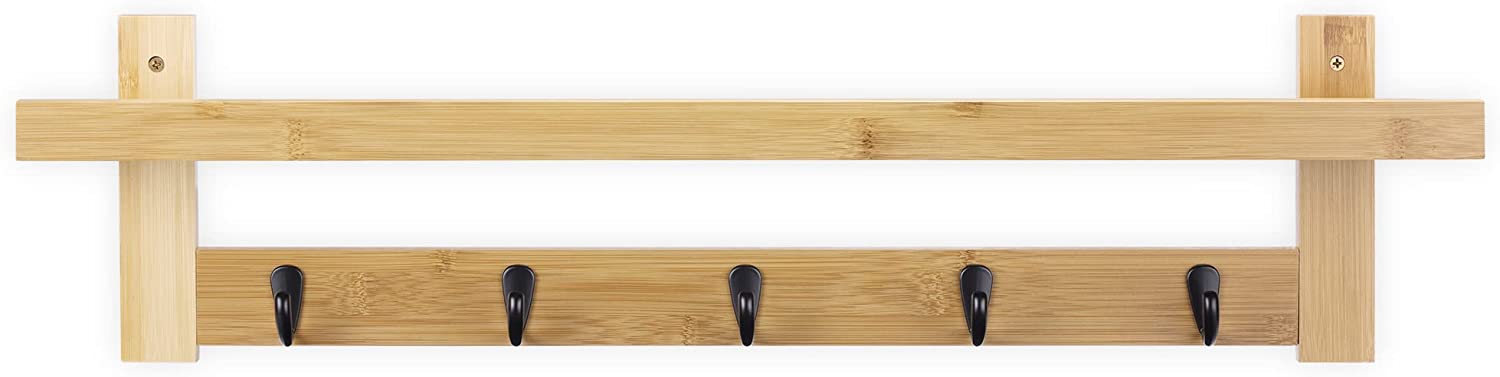 Navaris Επιτοίχια Κρεμάστρα από Μπαμπού - 74 x 12 x 18 cm - Light Brown / Black - 57355.01