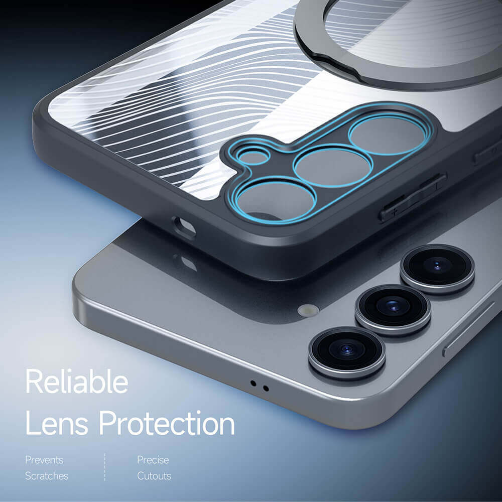 Dux Ducis Samsung Galaxy S25 Plus Aimo MagSafe Magnetic Stand Σκληρή Θήκη με Πλαίσιο Σιλικόνης και MagSafe - Black