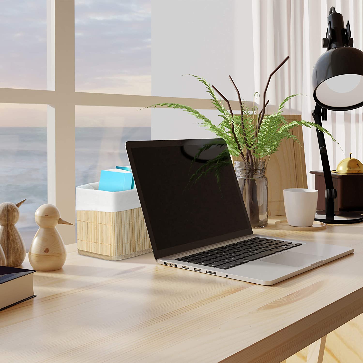 Relaxdays Σετ με 4 Καλάθια Αποθήκευσης από Bamboo - Natural - 4052025217860