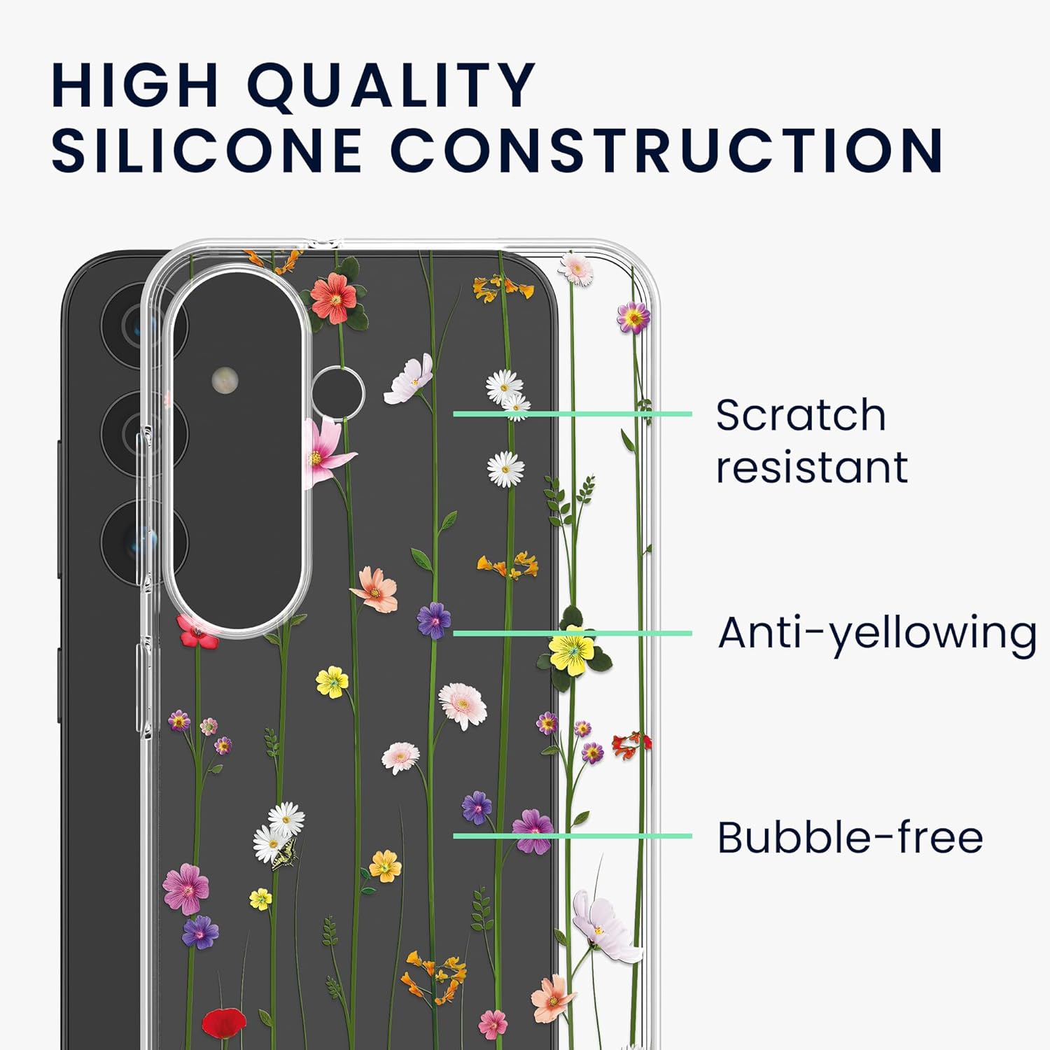 KW Samsung Galaxy S24+ Λεπτή Θήκη Σιλικόνης TPU - Design Wildflower Vines - Multicoloured / Διάφανη