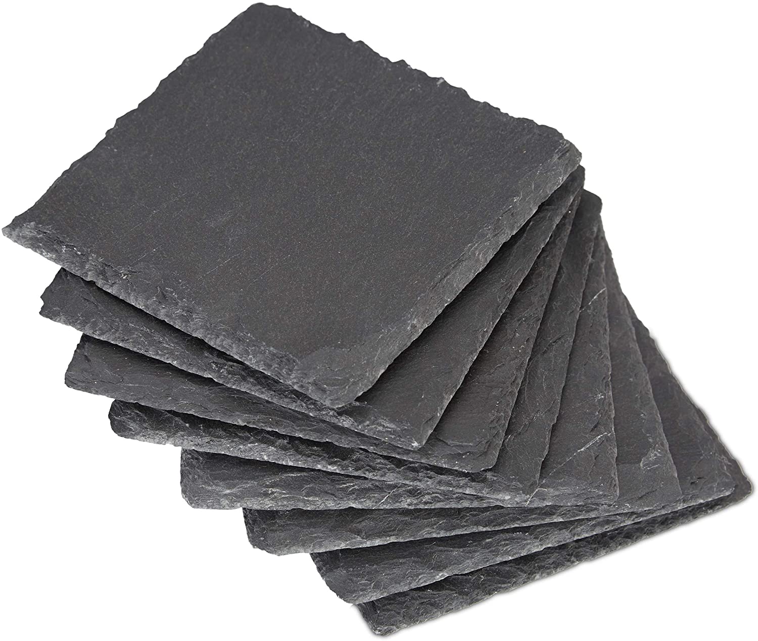 Relaxdays 8 Σουβέρ από Σχιστόλιθο για Ποτήρια - Grey - 4052025241346