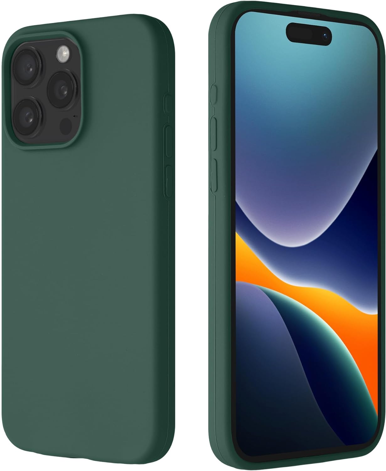 Kalibri iPhone 15 Pro Max Θήκη Σιλικόνης Rubberized TPU - Forest Green