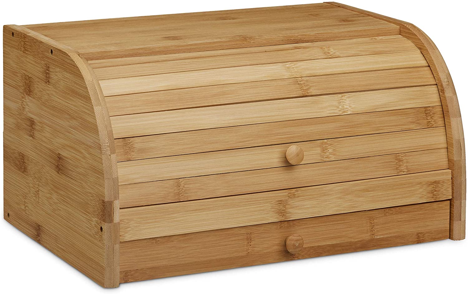 Relaxdays Δοχείο Αποθήκευσης Ψωμιού με Συρόμενο Μπροστινό Καπάκι και Συρτάρι - Natural - 4052025202309