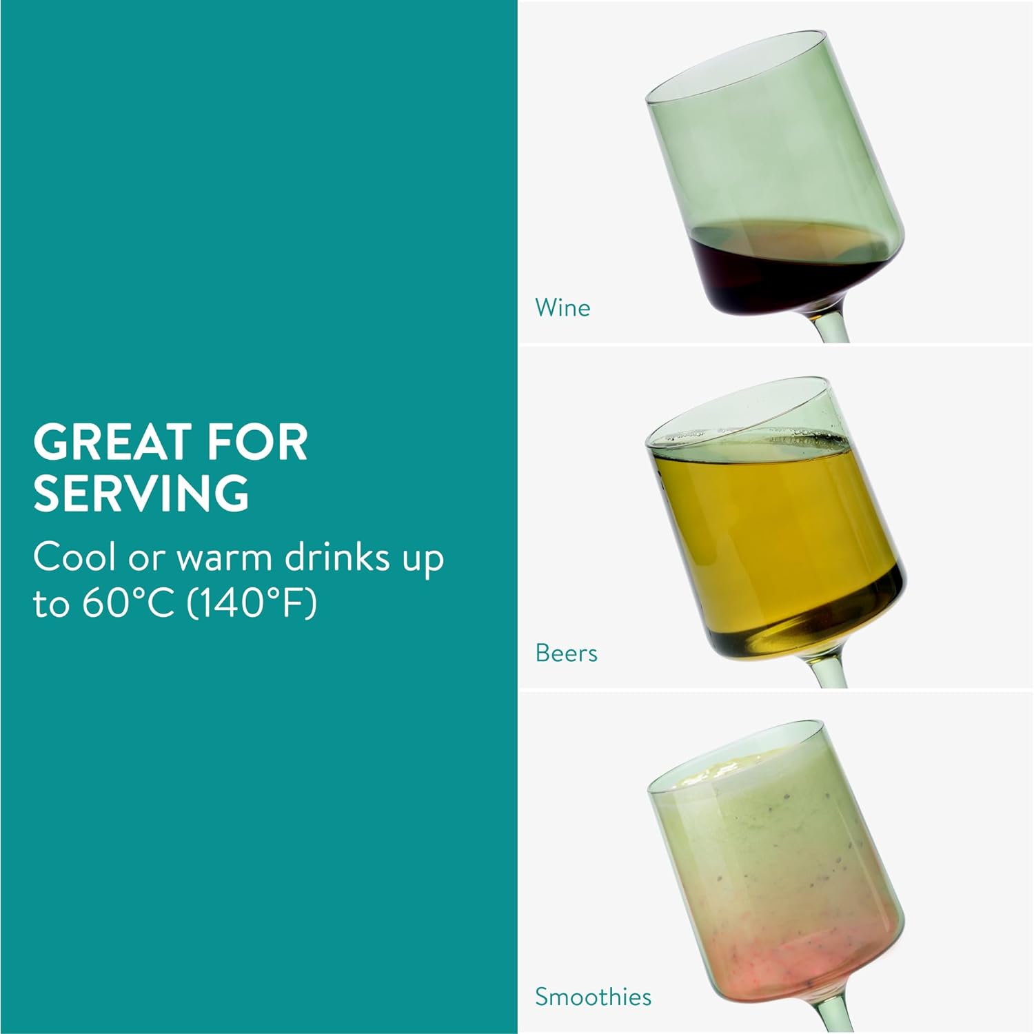 Navaris Σετ με 4 Ποτήρια Κρασιού - Mint Green - 56212.05