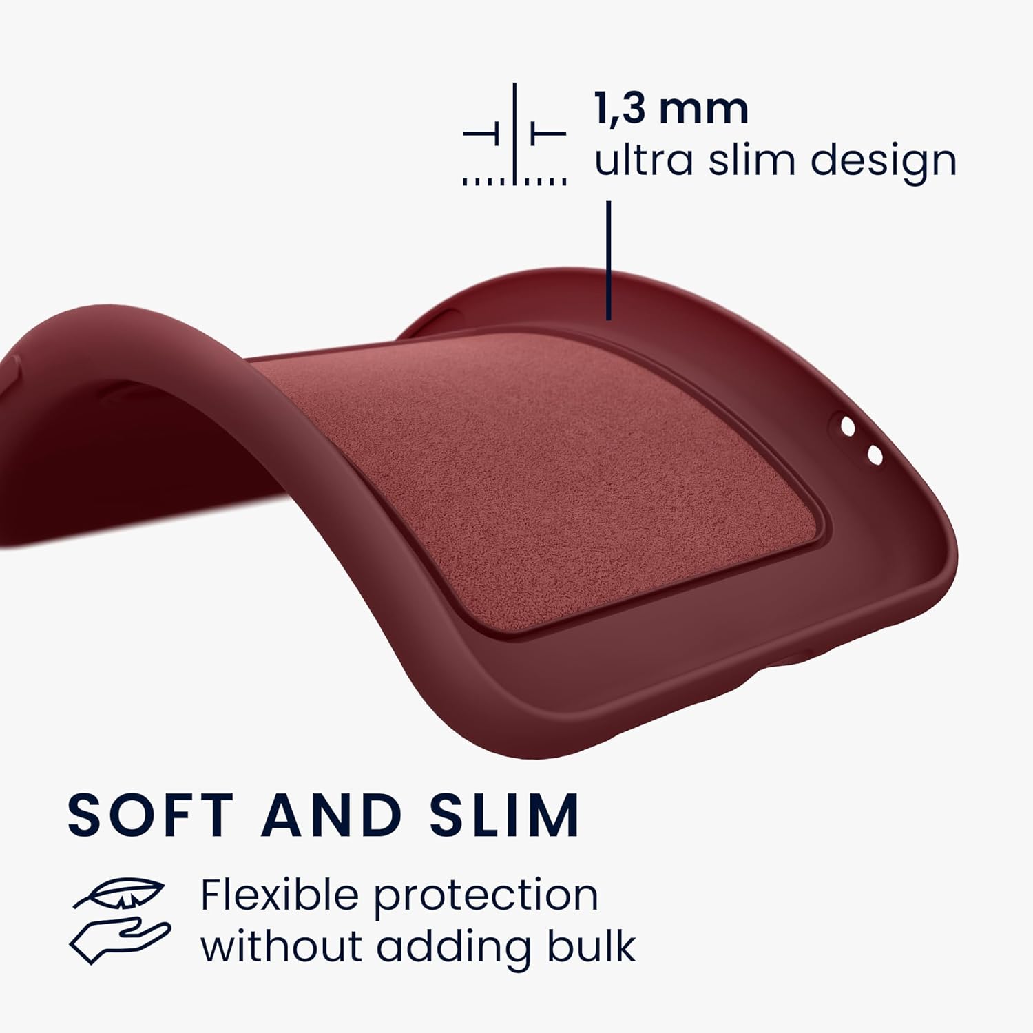 KW iPhone 16 Θήκη Σιλικόνης TPU με Υποδοχή για Κάρτα - Tawny Red