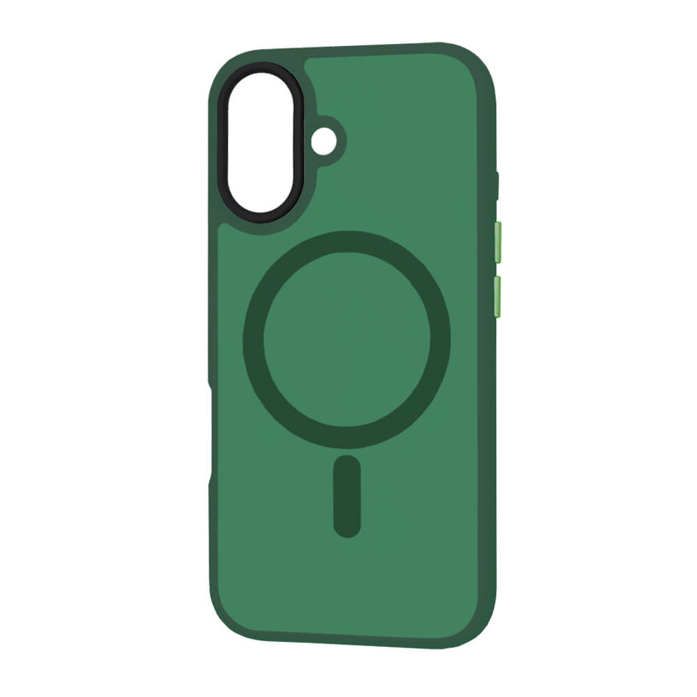 Techsuit iPhone 16 - HaloFrost Series MagSafe - Σκληρή Θήκη με Πλαίσιο Σιλικόνης - Midnight Green