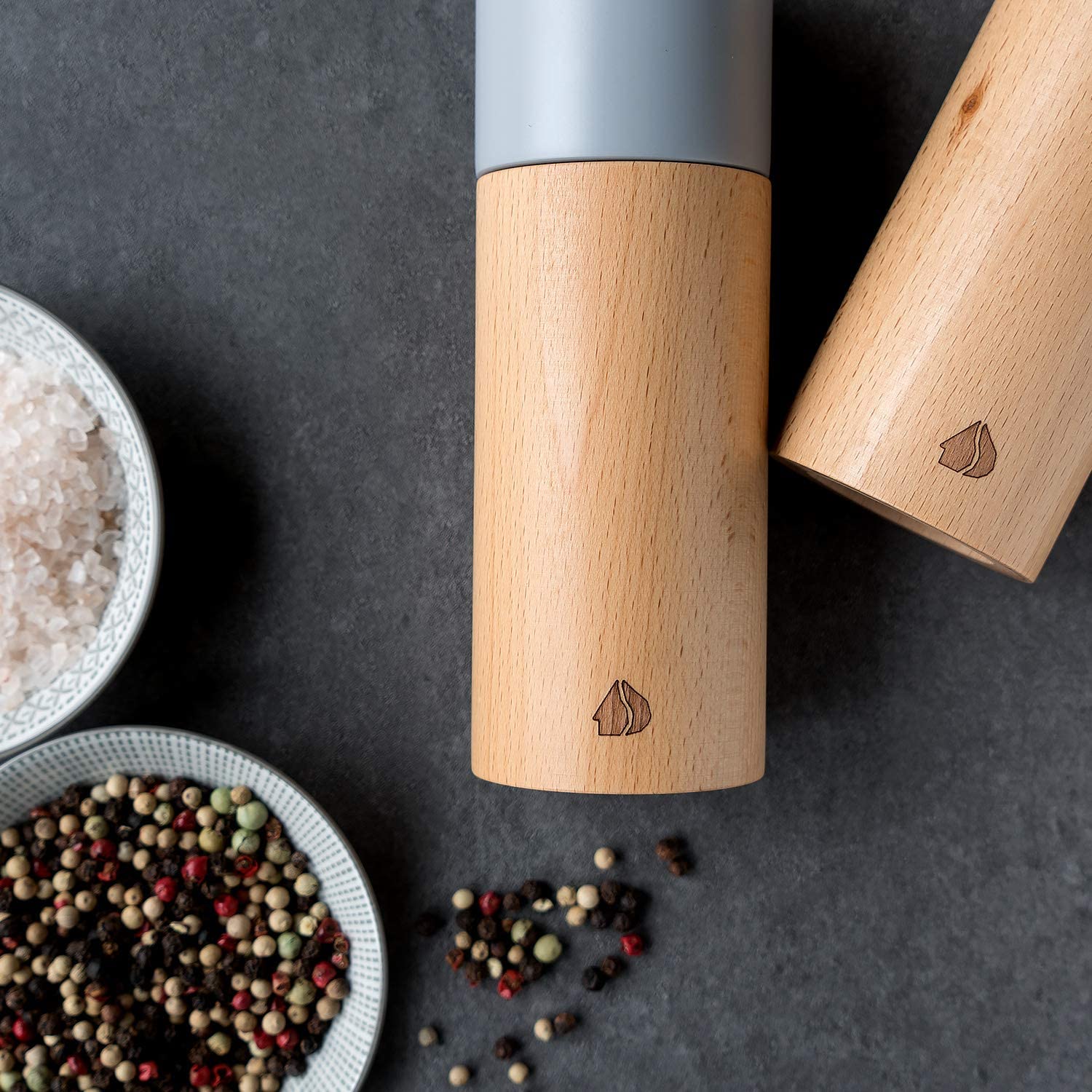 Navaris Salt and Pepper Mill Set Σετ Μύλων Αλάτι και Πιπέρι - Beech Wood - 49616.04
