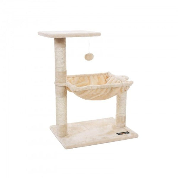 Feandrea Γατόδεντρο Ονυχοδρόμιο με Βελούδινη Αιώρα - 70 x 50 x 36 cm - Beige - PCT82M