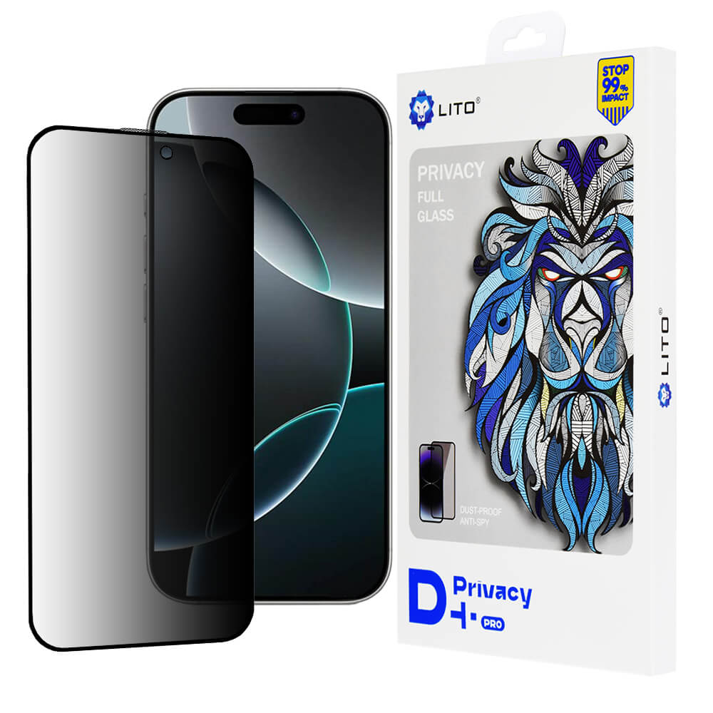Lito iPhone 16 Pro - D+ Pro Privacy - Full Screen Αντιχαρακτικό Γυαλί Tempered Glass - Black