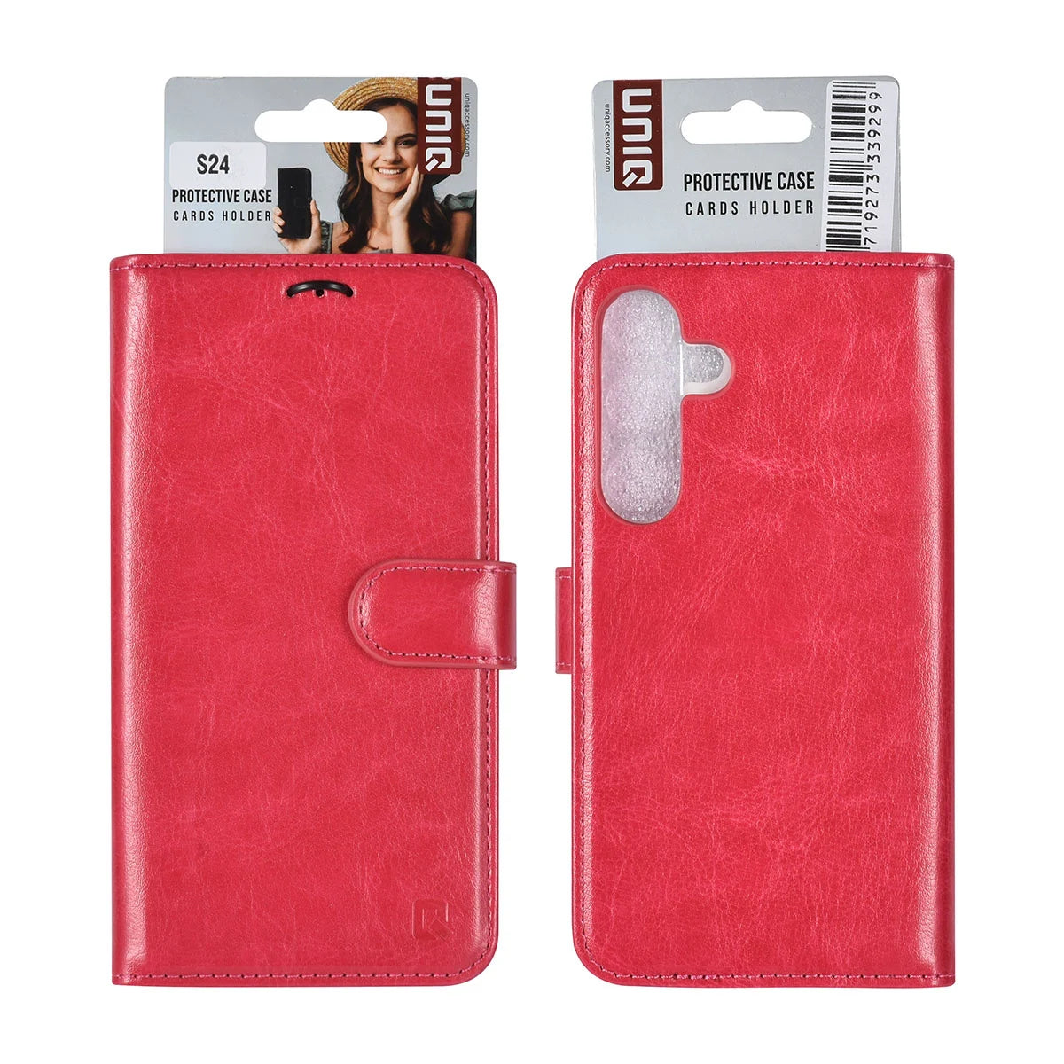 Tuniq Samsung Galaxy S24 - Θήκη Πορτοφόλι Stand από Δερματίνη - Hot Pink