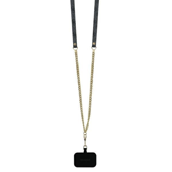 Guess iPhone 16 - Leather Metal Logo Strass Crossbody - Θήκη με Επένδυση Συνθετικού Δέρματος και Λουράκι - Black - GUHCP16SP4TDSCPK
