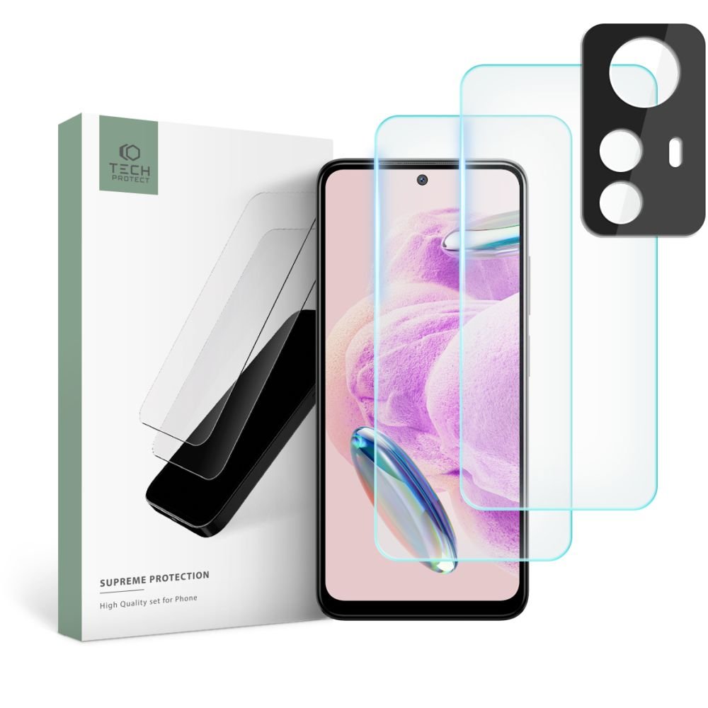Tech - Protect Xiaomi Redmi Note 12S Supreme Set - Σετ με 2 Tempered Glass Αντιχαρακτικά Γυαλιά Οθόνης και 1 Αντιχαρακτικό Γυαλί για την Κάμερα - Διάφανα
