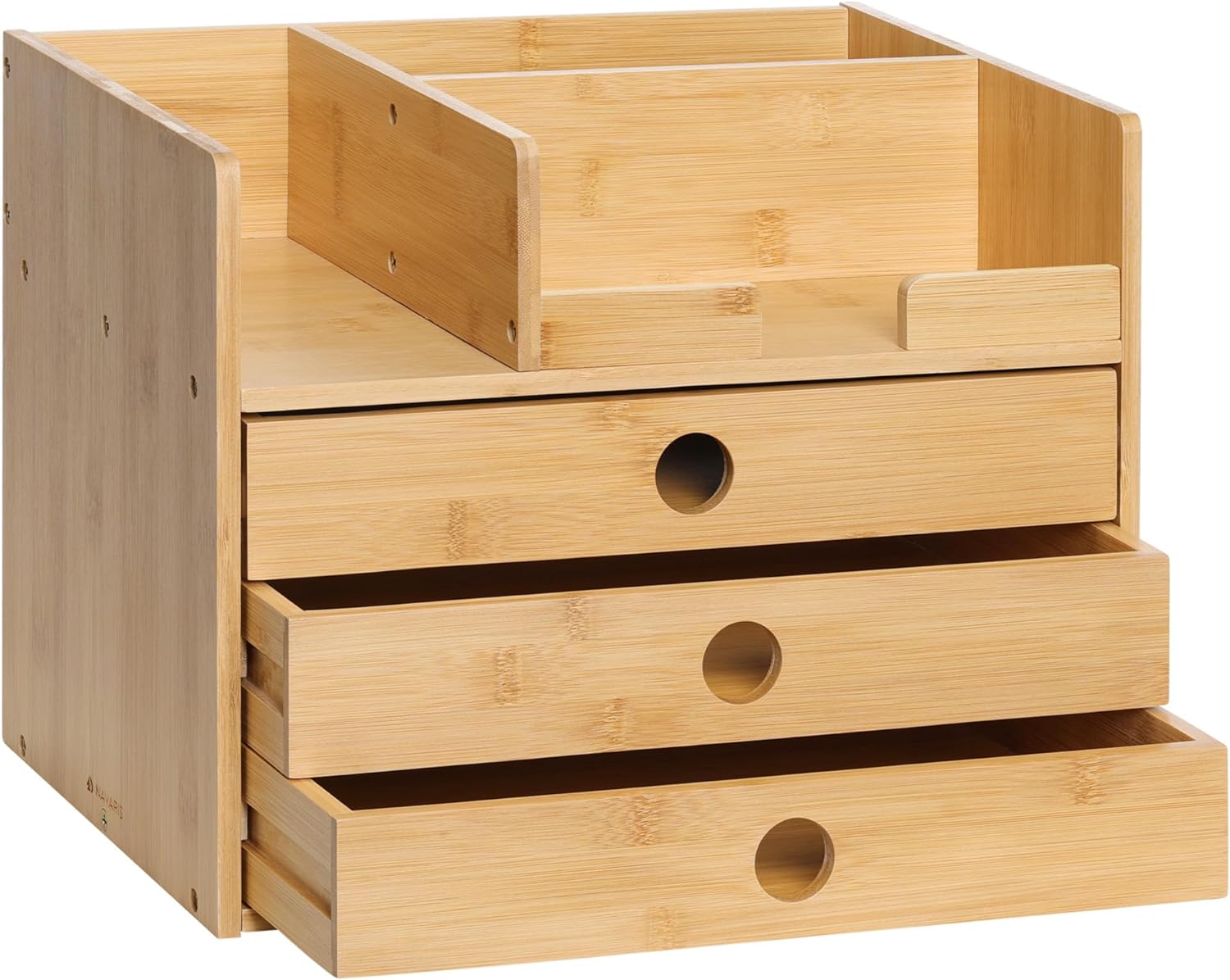 Navaris Ξύλινη Βάση Οργάνωσης από Μπαμπού με 3 Συρτάρια - Brown - 61774.05