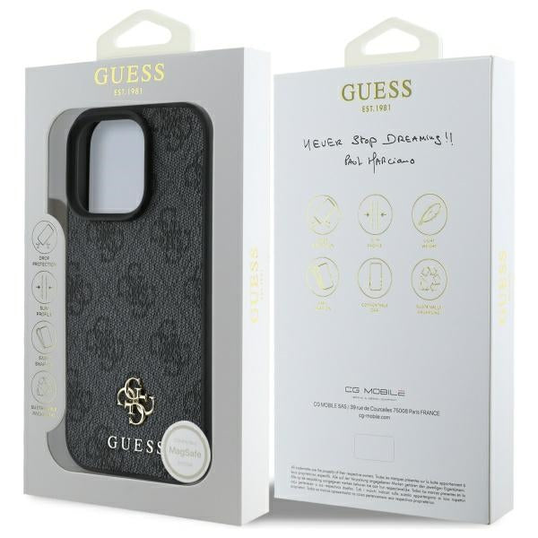 Guess iPhone 16 Pro - 4G Small Classic - MagSafe Θήκη με Επένδυση Συνθετικού Δέρματος - Black - GUHMP16LP4SM4MK