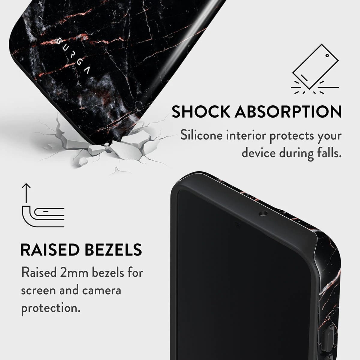 Burga Samsung Galaxy S22 Plus Fashion Tough Σκληρή Θήκη - Rose Gold Marble