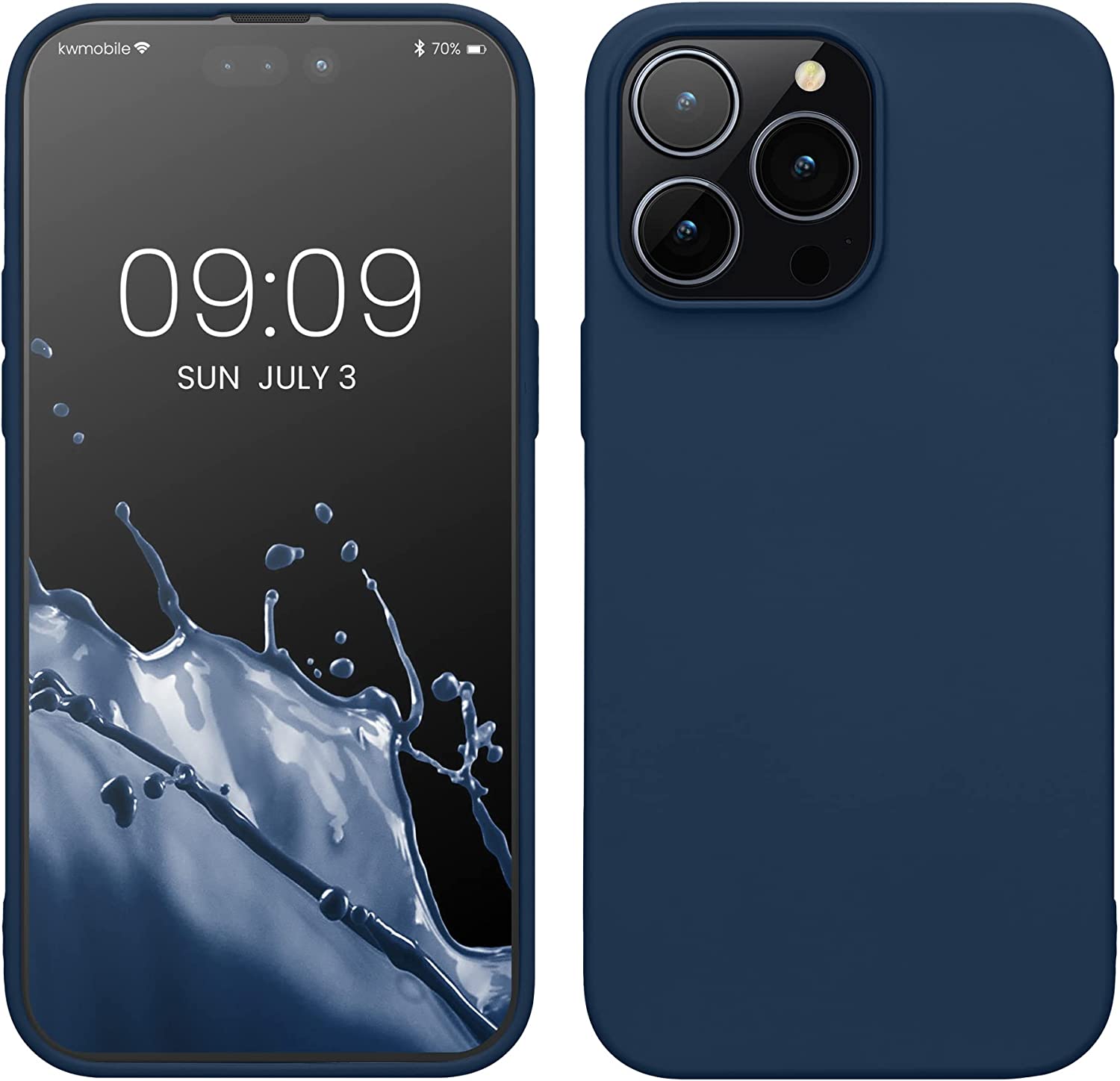 KW iPhone 14 Pro Max Θήκη Σιλικόνης Rubberized TPU - Navy Blue - 59082.116